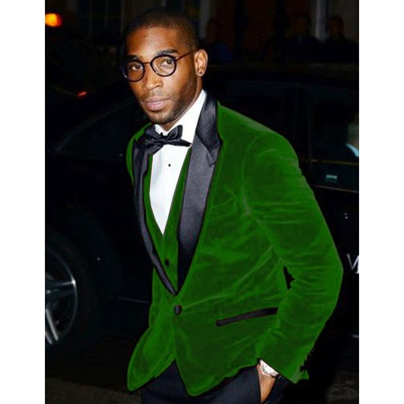 Veste de Tuxedo en Velours pour Homme Alberto Nardoni en Vert Chasseur — Costumes et vestons pour hommes