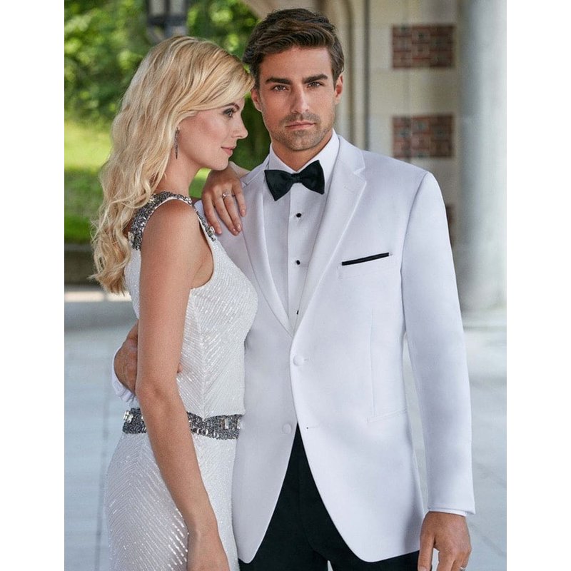 Alberto Nardoni Men's Martin 2 Button Tuxedo in White — Mens Suits & Blazers
