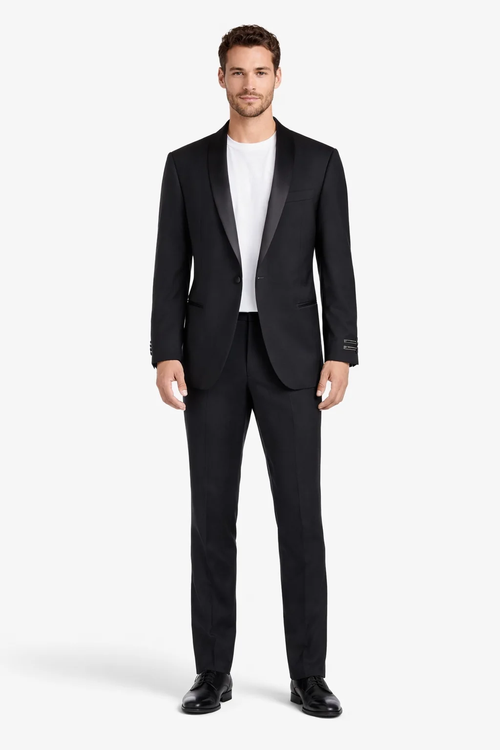 AlbertoNardoniStore 1 Button Designer Shawl Tuxedo Black — Mens Suits & Blazers