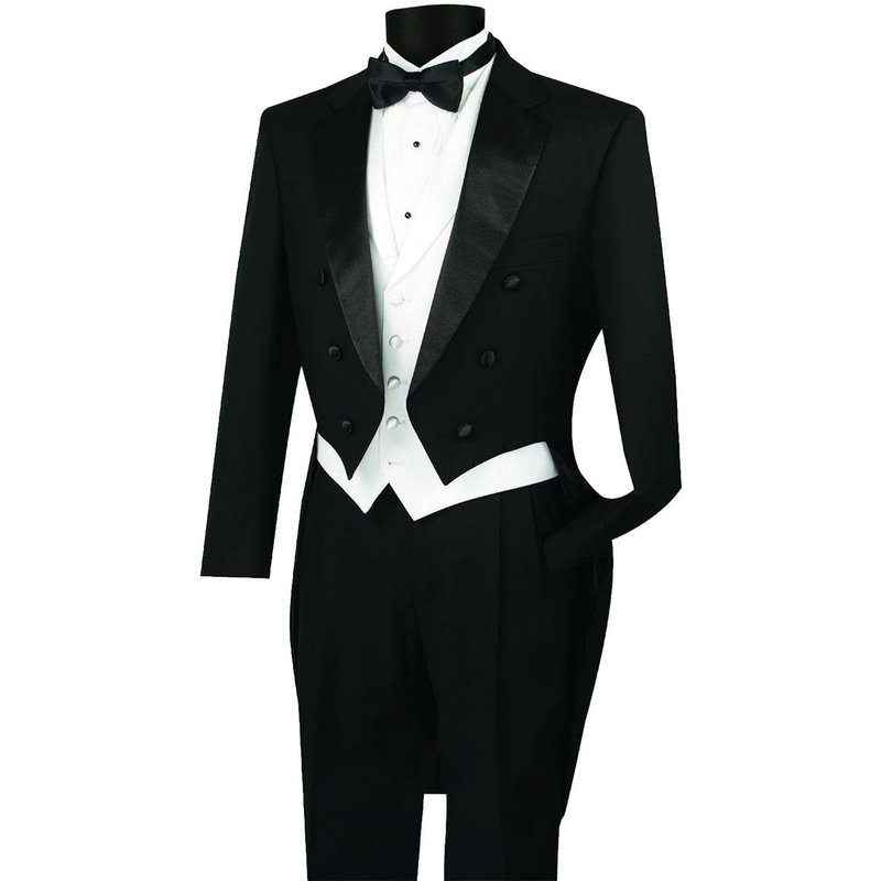 Alberto Nardoni Men's 3pc Classic Black Tail Tuxedo — Mens Suits & Blazers