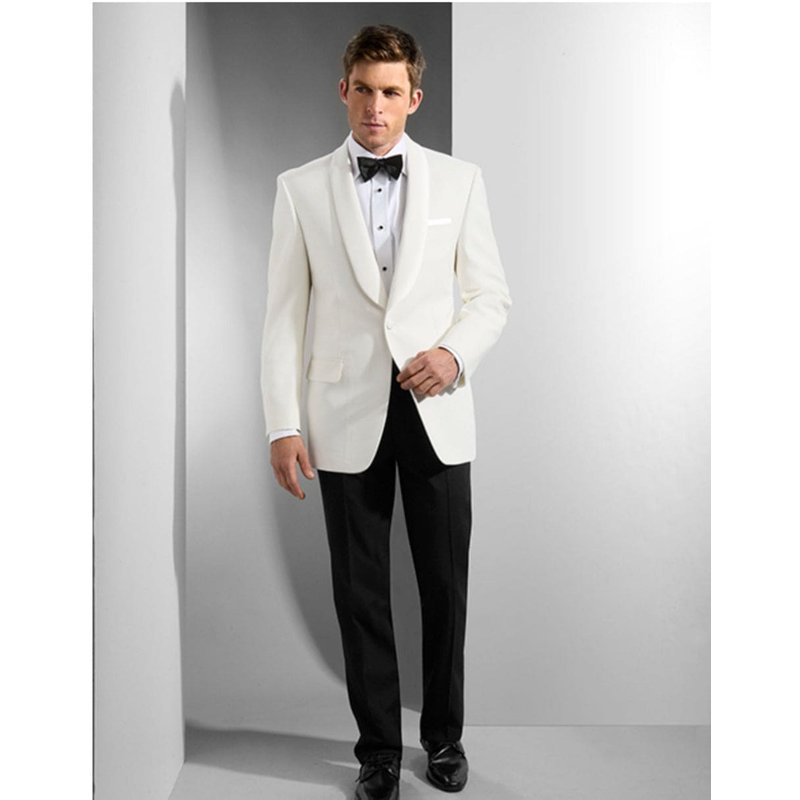Veste de dîner en ivoire et noir pour homme Alberto Nardoni — Costumes et vestons pour hommes