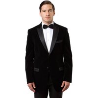 Mens Peak Lapel Velvet Tuxedo Jacket Black