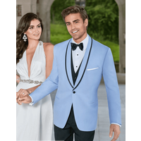 Alberto Nardoni Men's Satin Trim Valencia Tuxedo - Sky Blue