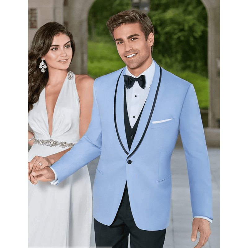 Tuxedo Valencia en Satin pour Hommes - Bleu Ciel par Alberto Nardoni — Costumes et vestons pour hommes