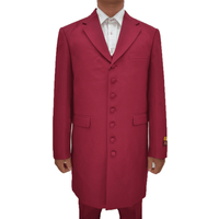 Alberto Nardoni Men's Classic Burgundy Vest Zoot Suit
