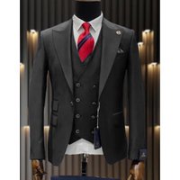 Alberto Nardoni Men's One Button Peak Lapel Double Breasted Suit — Mens Suits & Blazers