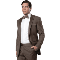 Tuxedo pour hommes ajusté à un bouton avec revers en satin champagne — Costumes et vestons pour hommes