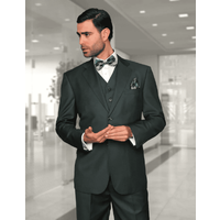 Costume en Laine Ajustement Classique pour Hommes en Vert Chasseur