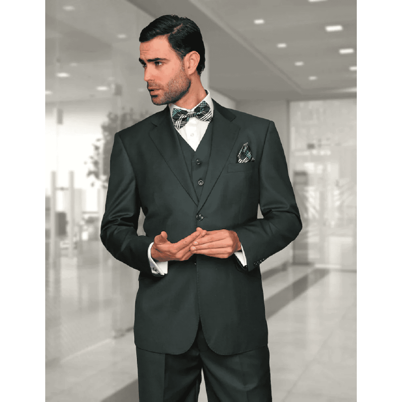 Costume en Laine Ajustement Classique pour Hommes en Vert Chasseur — Costumes et vestons pour hommes