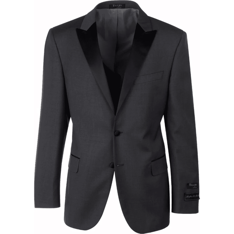 2 Button Designer Peak Tuxedo in Charcoal Grey — Costumes et vestons pour hommes