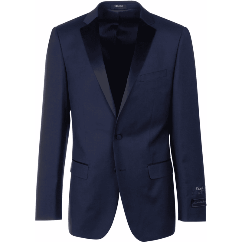 Mens 2 Button Designer Notch Tuxedo in Navy Blue — Costumes et vestons pour hommes