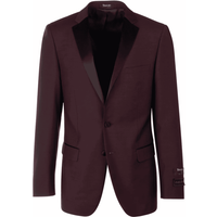 Mens 2 Button Designer Notch Tuxedo in Burgundy