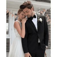 Black Modern Wedding Notch Tuxedo — Costumes et vestons pour hommes