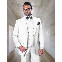 80s Suit - Mens 1930's suits - Classic Fit Pleated Pants - Wool Suits - 70s suit