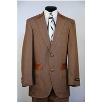 Denim Suit - Denim Blazer - Jean Fabric Rust Suit - Patch Pocket