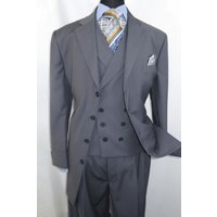 Homme 4 Bouton double poitrine costume en gris — Costumes et vestons pour hommes