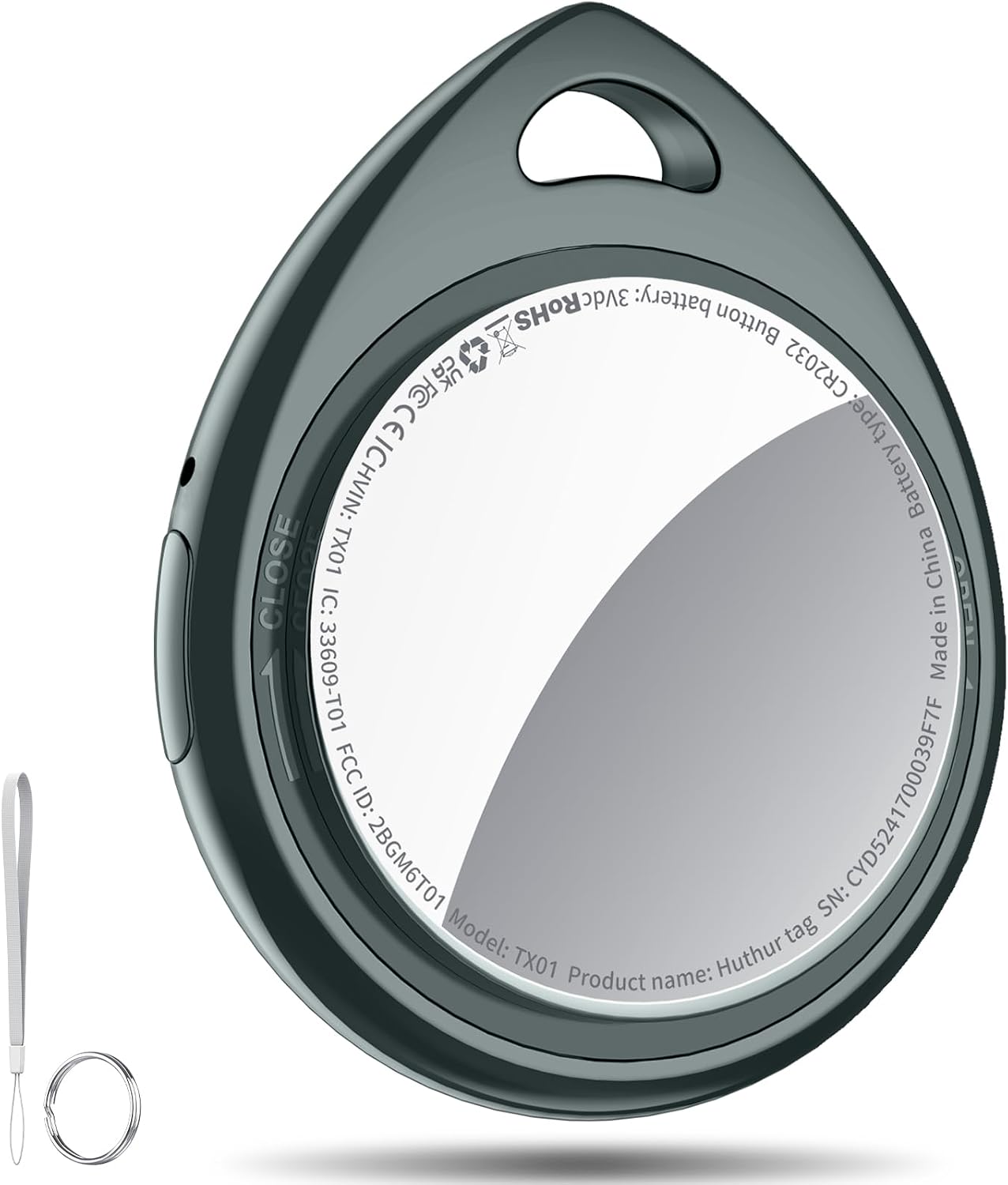 QCOQ Suivi Air Tag Vert Encre, Trouve-clés Bluetooth pour iOS — Traqueur d'étiquette aérienne