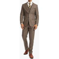 Edwardian Suit York Brown 3 Piece Herringbone Suit