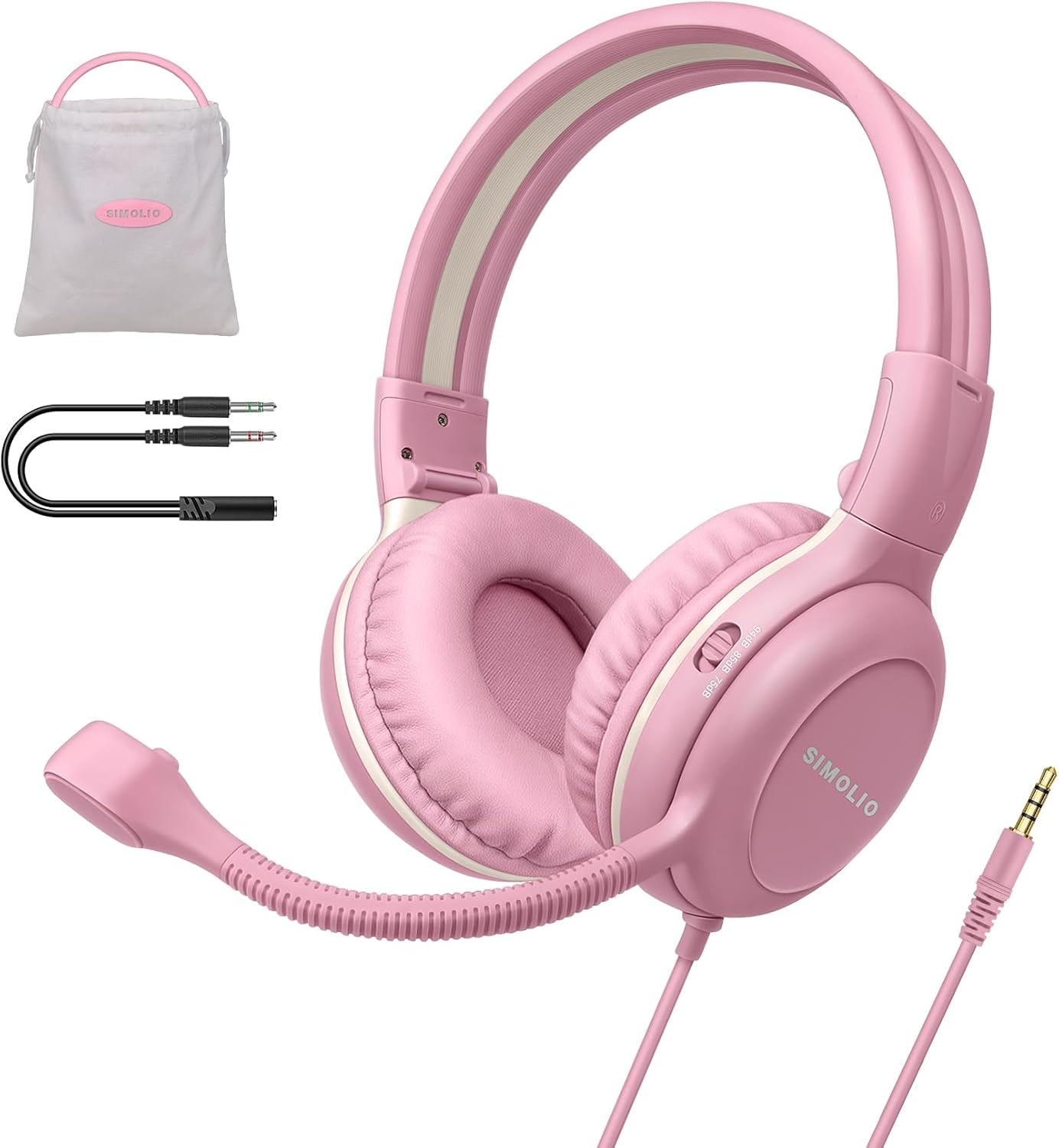 Casque Filaire SIMOLIO pour Enfants avec Microphone pour École et Jeux — Casque de jeu