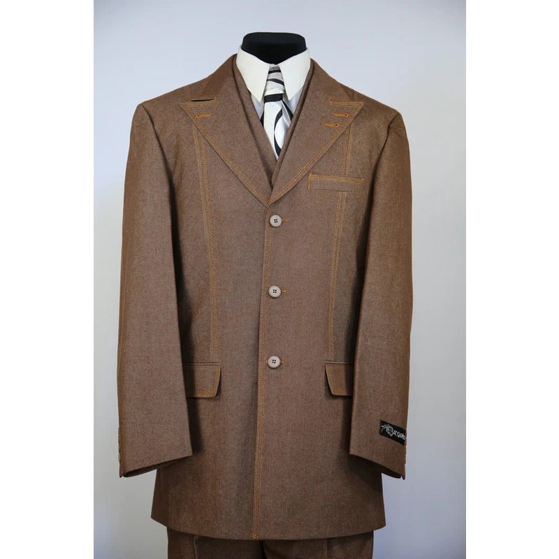 Denim Suit - Cotton Fabric Vested Suit - 3 Pieces Suit - Vested Fancy Suit — Costumes et vestons pour hommes
