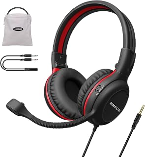 SIMOLIO Wired Over Ear Headphones for Kids with Boom Microphone — Gaming Headset