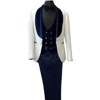 Wedding Tuxedos For Men in Blue Classic Wedding Tuxedo Style For Guys - Two Toned Lapel