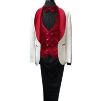 Wedding Tuxedos For Men in Red Classic Wedding Tuxedo Style For Guys - Two Toned Lapel — Costumes et vestons pour hommes