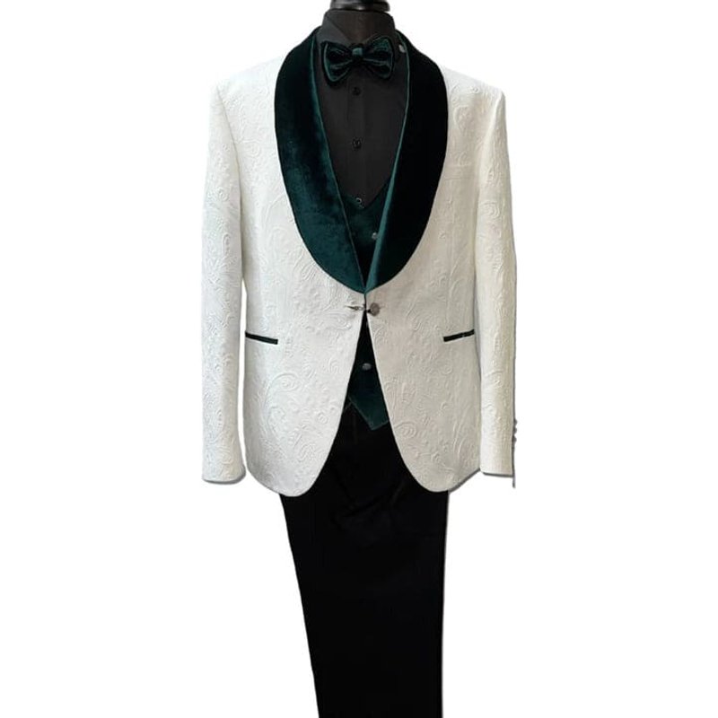 Wedding Tuxedos For Men in Green Classic Wedding Tuxedo Style For Guys - Two Toned Lapel — Costumes et vestons pour hommes