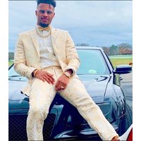 Veste de dîner en blanc et or pour hommes