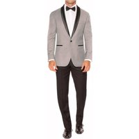 Veste de dîner châle traditionnelle pour hommes en gris