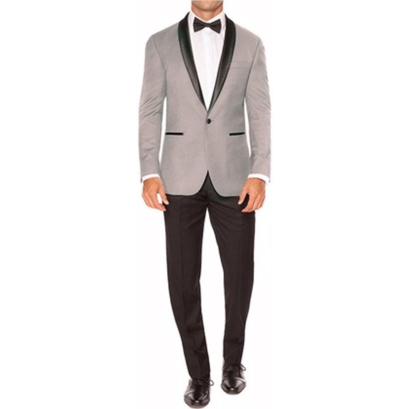 Veste de dîner châle traditionnelle pour hommes en gris — Costumes et vestons pour hommes