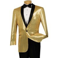 Veste de dîner châle traditionnelle pour hommes en or