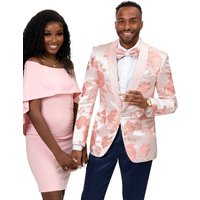 Veste de dîner en châle traditionnel pour hommes en rose