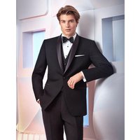 Mens Designer Braydon Vested Shawl Wedding Tuxedo in Black