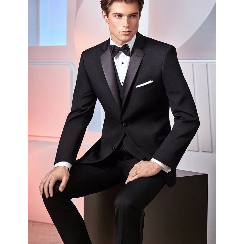Mens Designer Parker Ultra Wool Slim Fit Tuxedo in Black — Costumes et vestons pour hommes