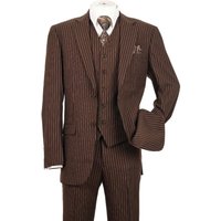 Brown Pinstripe Suit - Stripe Suit For Men - Business Wool Suit — Mens Suits & Blazers