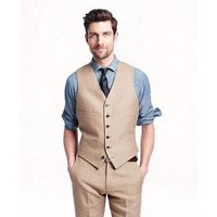 Ensemble de Veste de Linge et Pantalons pour Hommes - Veste d'été de mariage à Taupe