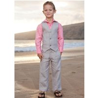 Ensemble de Veste et Pantalons de Linge de Linge pour Hommes - Veste d'été de mariage en gris