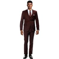 Skinny Fit Suit - Extra Slim Fit Suit Burgundy Ultra Slim Fit 3-Piece Prom Suit
