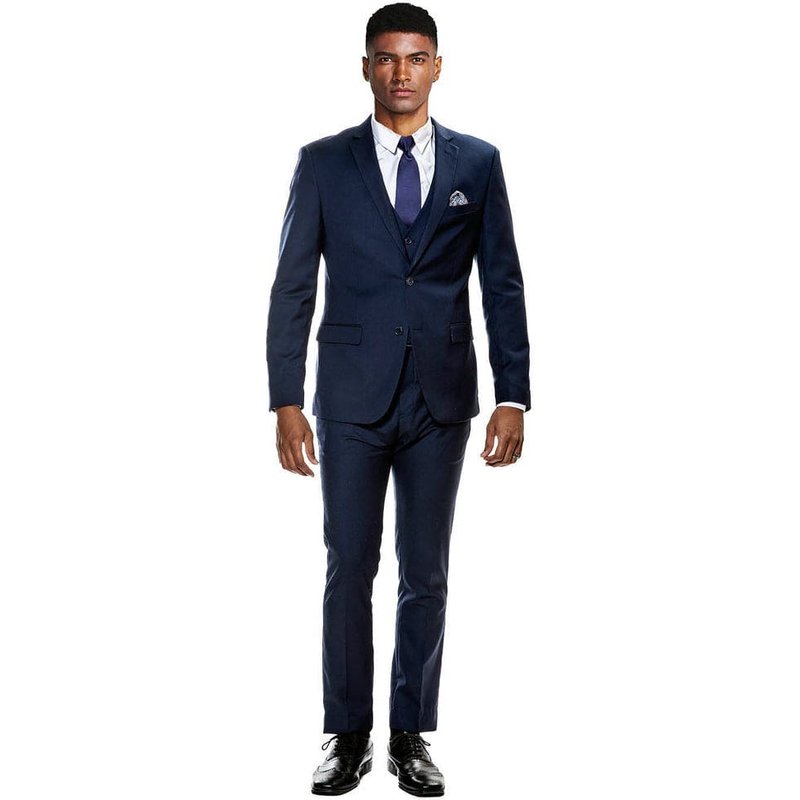 Title Skinny Fit Suit - Extra Slim Fit Prom Suit Navy Blue Ultra Slim Fit 3-Piece Prom Suit — Costumes et vestons pour hommes