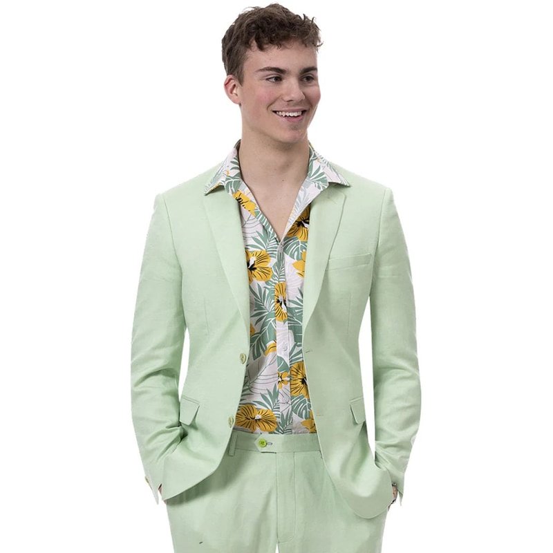 Mens Modern Fit Casual Summer Linen Suit in Mint Green — Costumes et vestons pour hommes