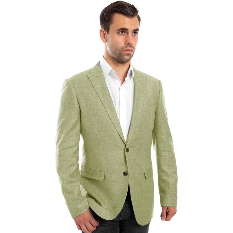 Hommes Linge d'été à deux boutons Blazer en vert menthe — Costumes et vestons pour hommes