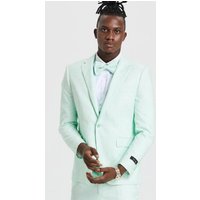 Mens One Button Double Breasted Vest Notch Lapel Prom & Wedding Suit in Mint Green Polka Dot