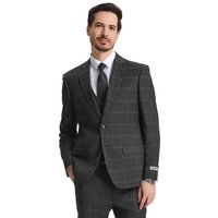 Mens Olive Plaid Suit Stacy Adams Vested Modern Fit Windowpane Plaid Suit In Olive Green