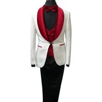 Red and White Suit - White and Red Slim Fit Tuxedo — Costumes et vestons pour hommes