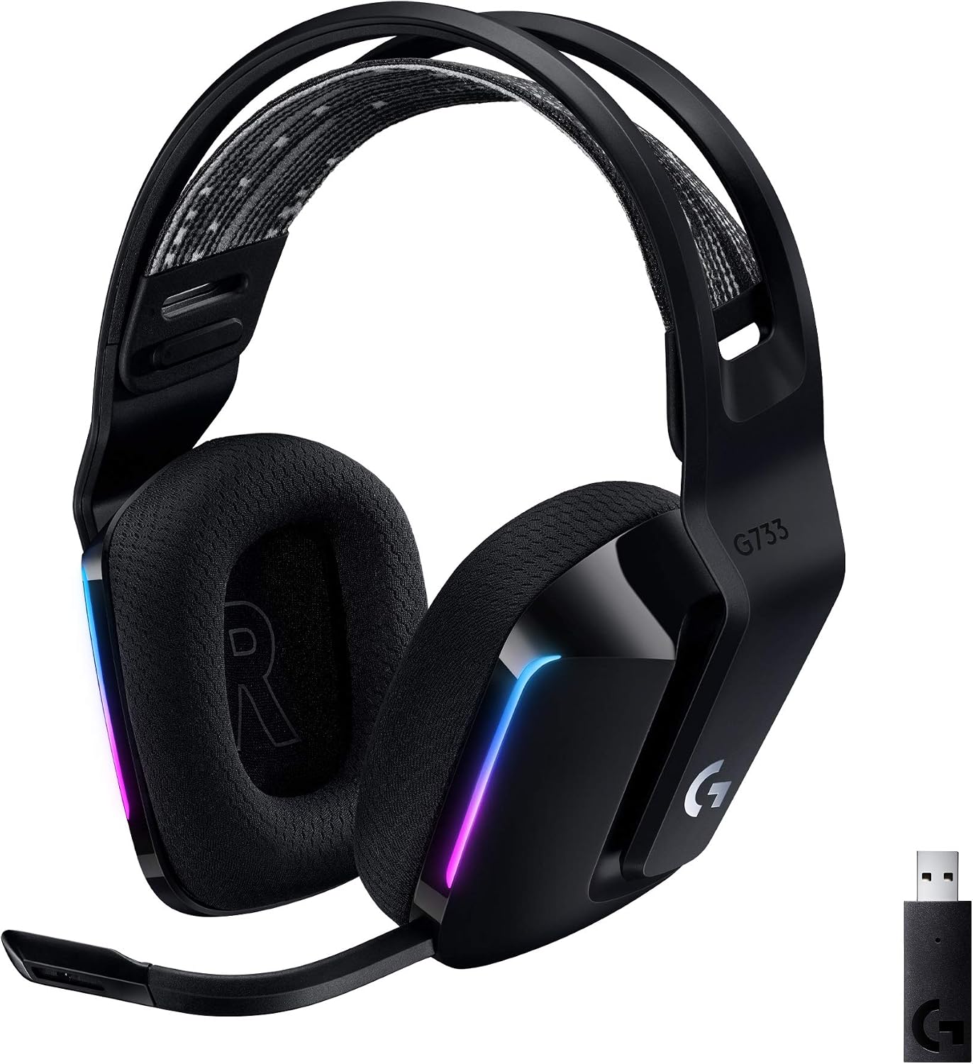 Casque de jeu sans fil Logitech G733 Lightspeed - Noir (Rénové) — Casque de jeu