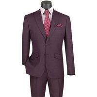 Mens Burgundy Plaid Suit 2 Button Modern Fit Peak Lapel Plaid Suit In Burgundy — Costumes et vestons pour hommes