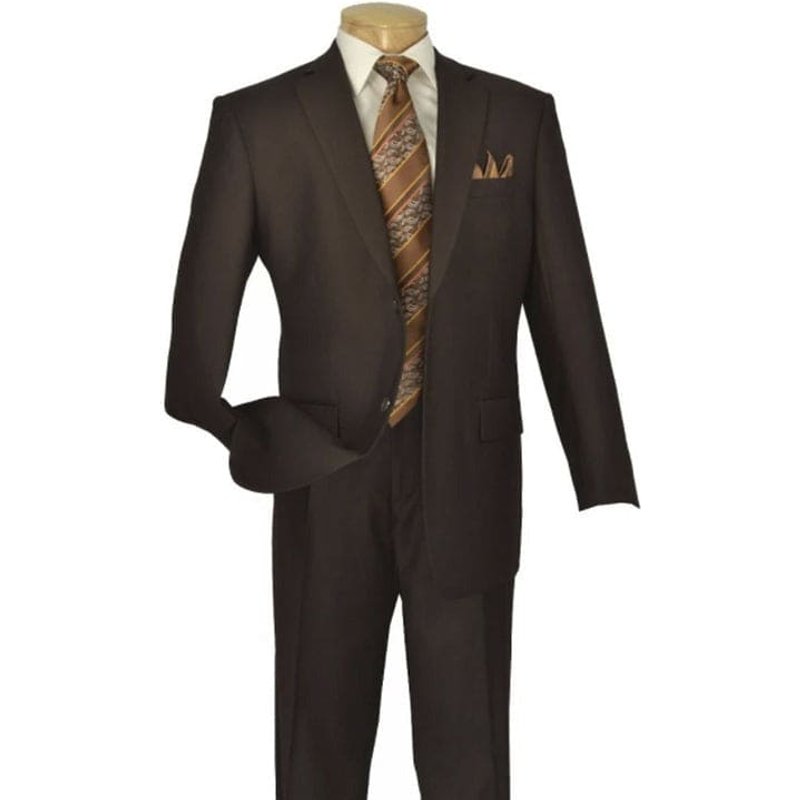 Mens Poplin Suit - Summer Light Weight Fabric Brown Poplin Suit - Men's Modern Fit Two Button Style — Mens Suits & Blazers