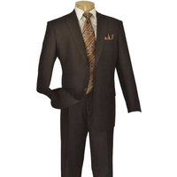Mens Poplin Suit - Summer Light Weight Fabric Black Modern Fit Two Button Poplin Men's Suit - Contemporary Style
