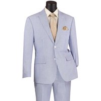 Mens Blue Pinstripe Suit Two Button Vested Hybrid Fit Micro Mini Pinstripe Business Suit In Navy Blue